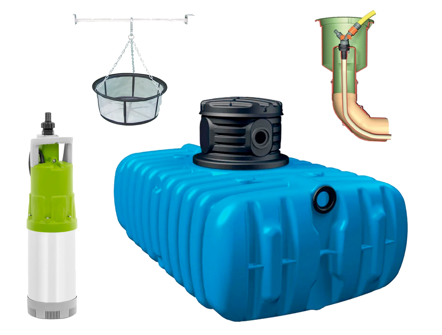 Citerne eau de pluie 1500L + Accessoires (Faites-le vous-même)