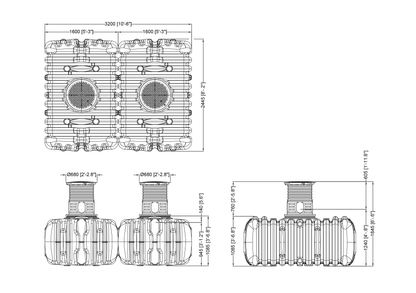 Regenwater tank 6000L Doe-het-zelf (2 x 3000L)