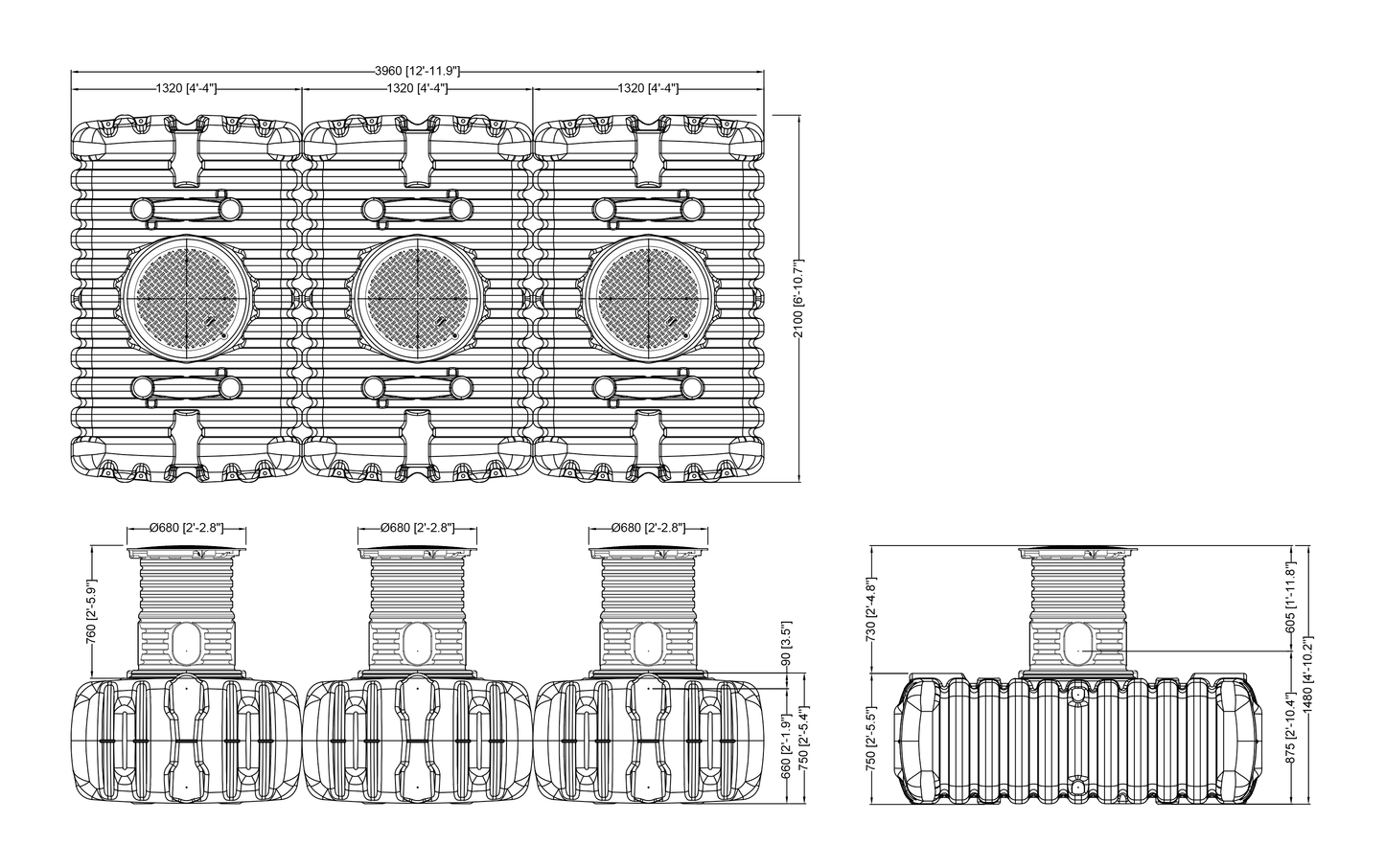 Regenwater tank 4500L Doe-het-zelf (3 x 1500L)