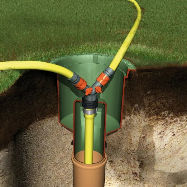 Externe aansluiting regenwater tank
