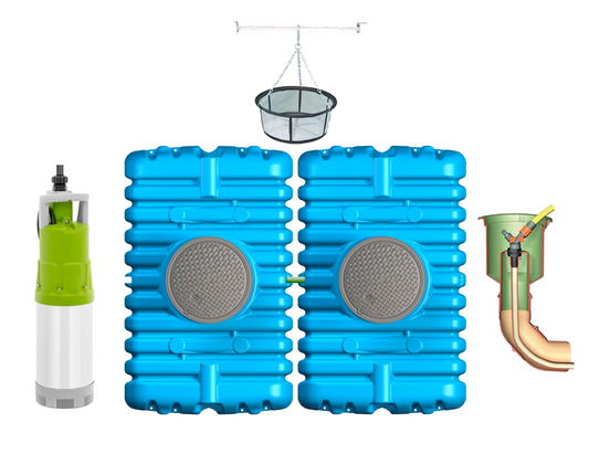 Regenwater tank 6000L (2x3000L) + Accessoires