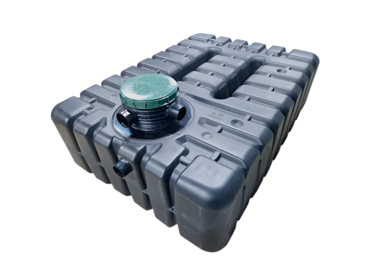 AquaBin 2500L platte regenwaterput rijwoning
