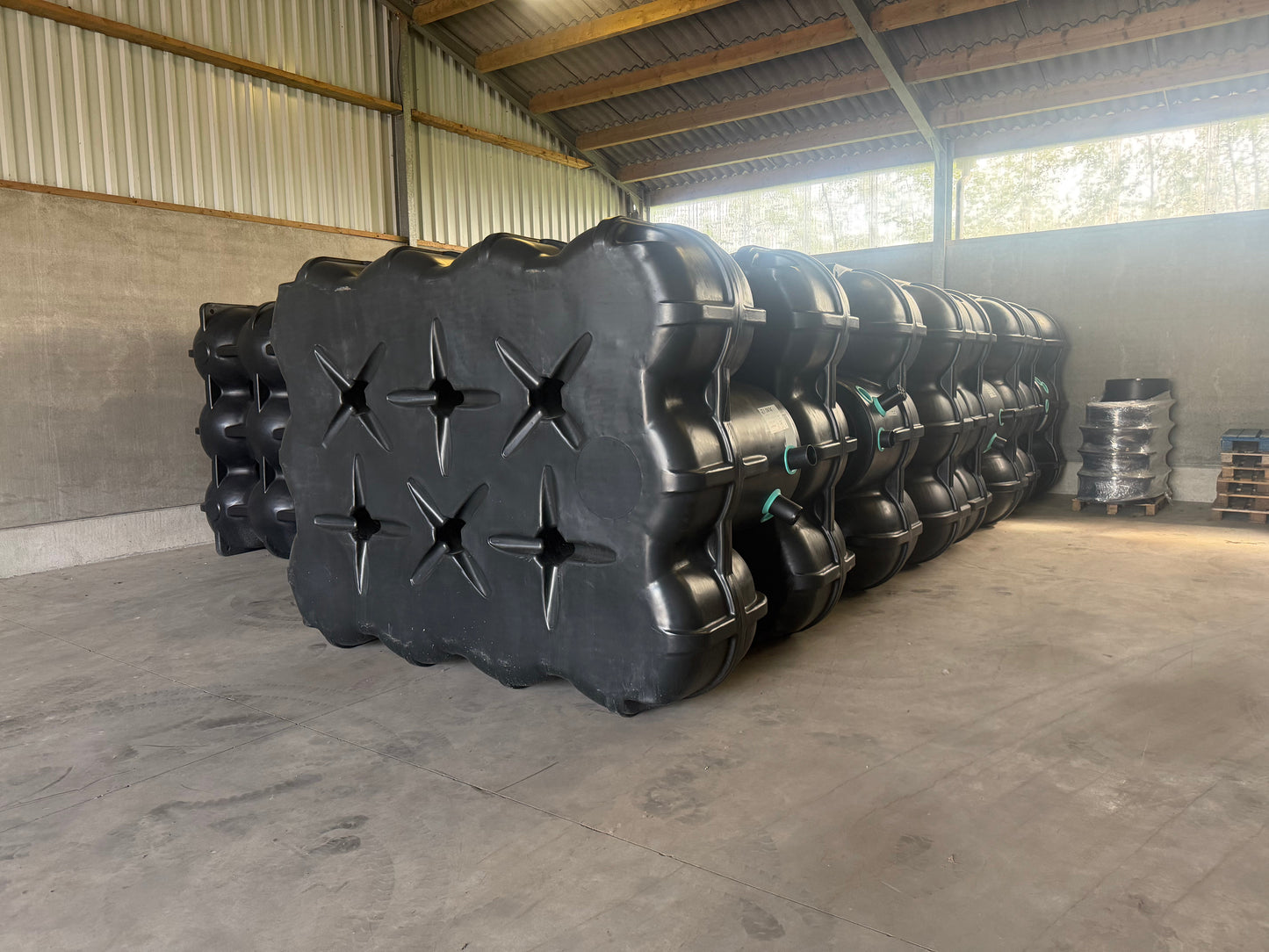 Twee gekoppelde Hudson regenwaterputten 10000L
