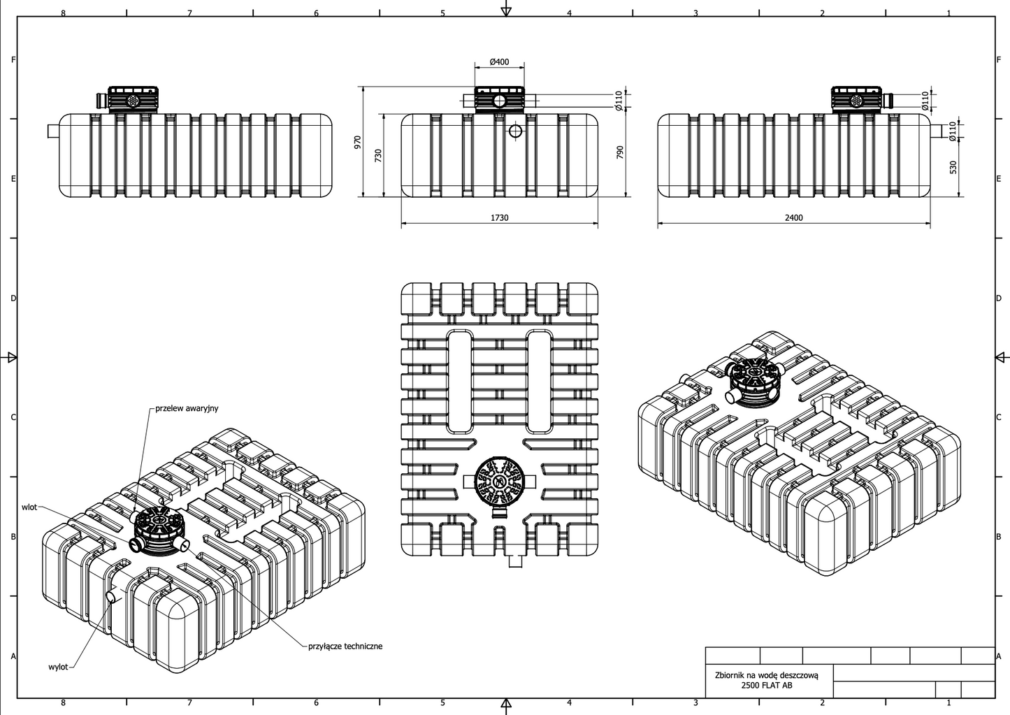 AquaBin 2500L - Platte regenwaterput