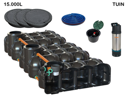 Regenwater pakket - 15.000L - Tuin