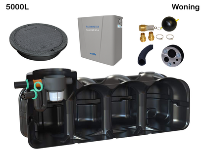 Regenwater opvangsysteem 5000L woningpakket compleet