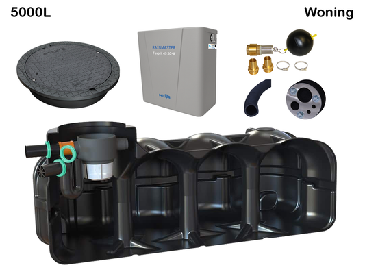 Regenwater opvangsysteem 5000L woningpakket compleet