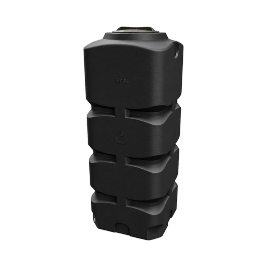 Zwarte staande bovengrondse watertank van 1000 liter van UH Plast